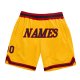 Men's Custom Gold Black-Red Authentic Throwback Basketball Shorts